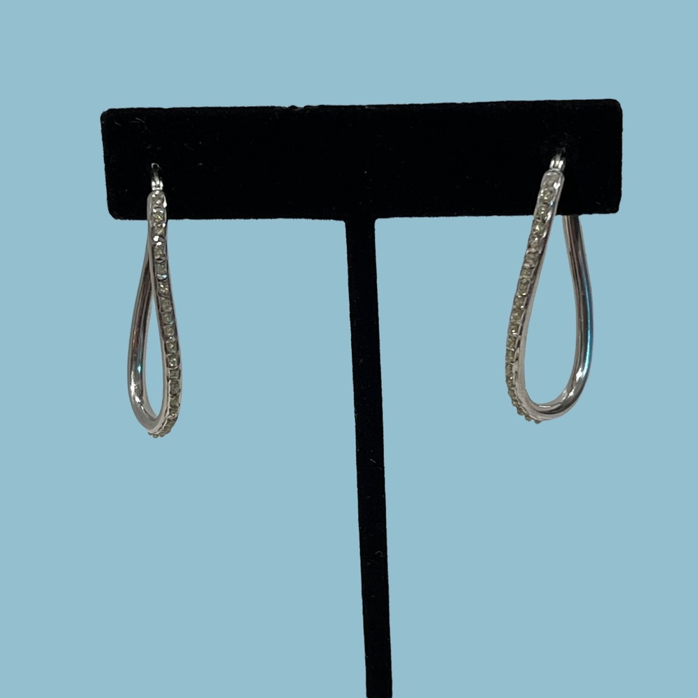 SLC 925 Sterling Oval Hoop Earrings 1 1/2” Length